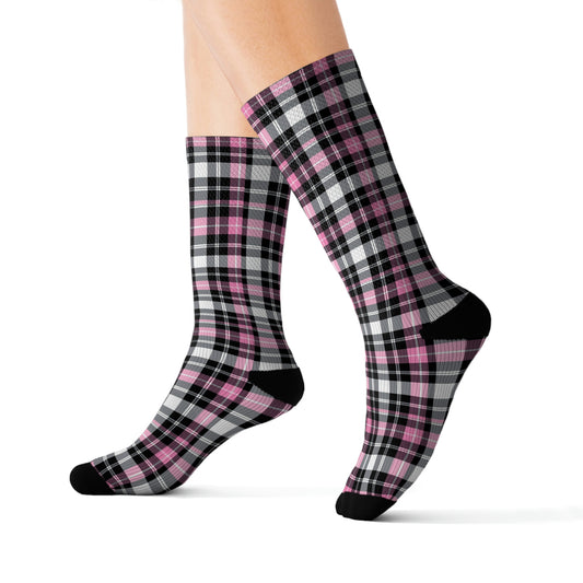 Pink Plaid Socks