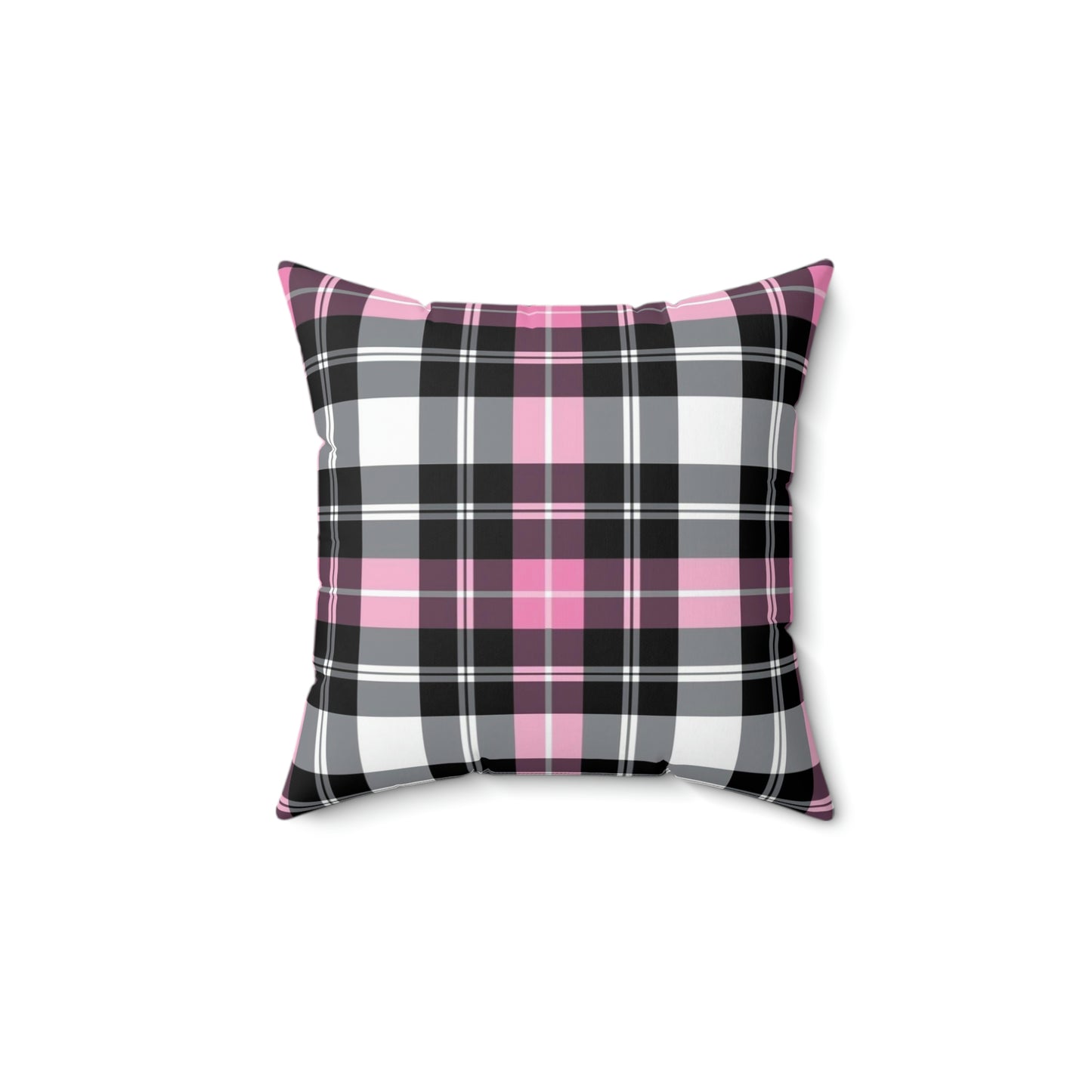 Pink Plaid Pillow