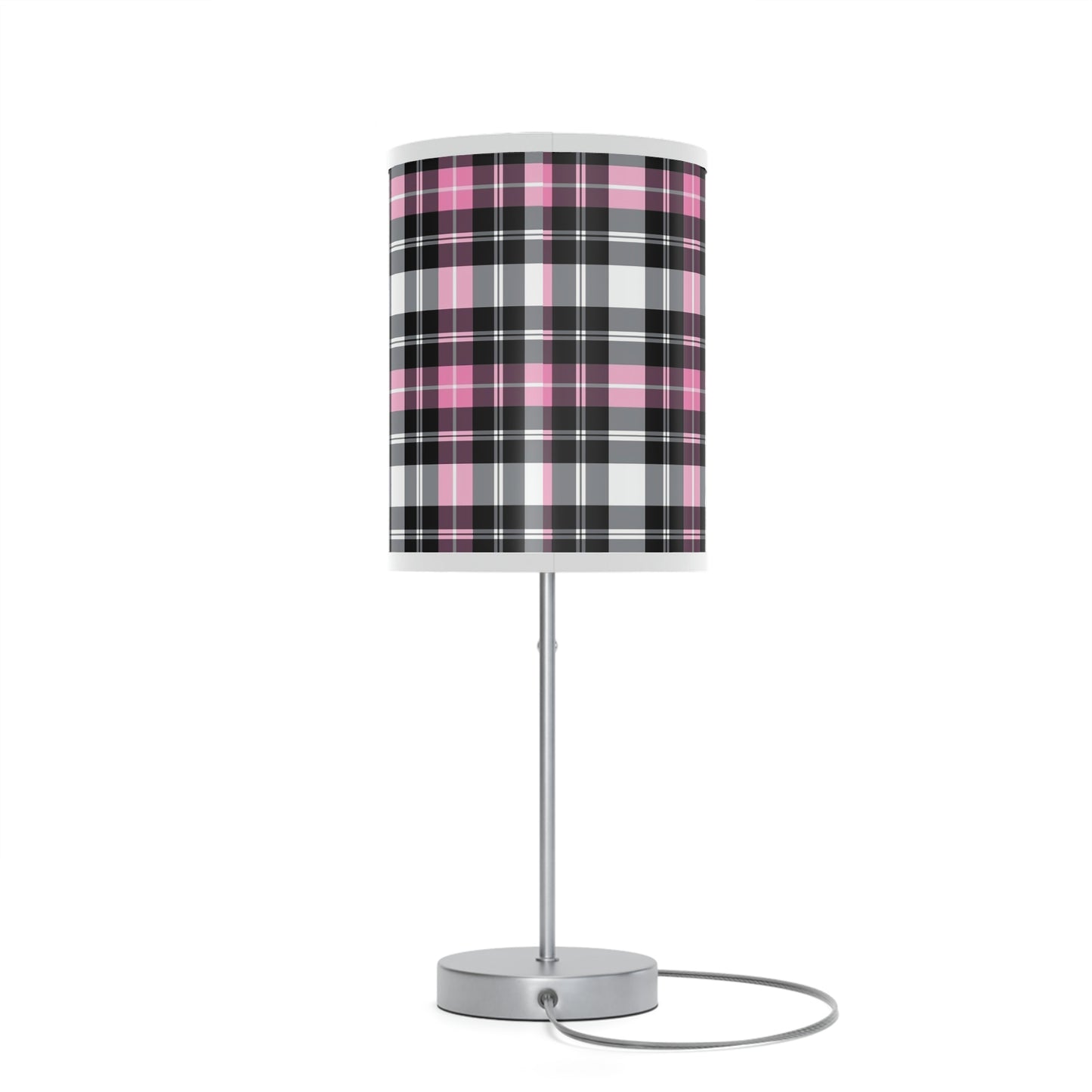 Pink Plaid Lamp