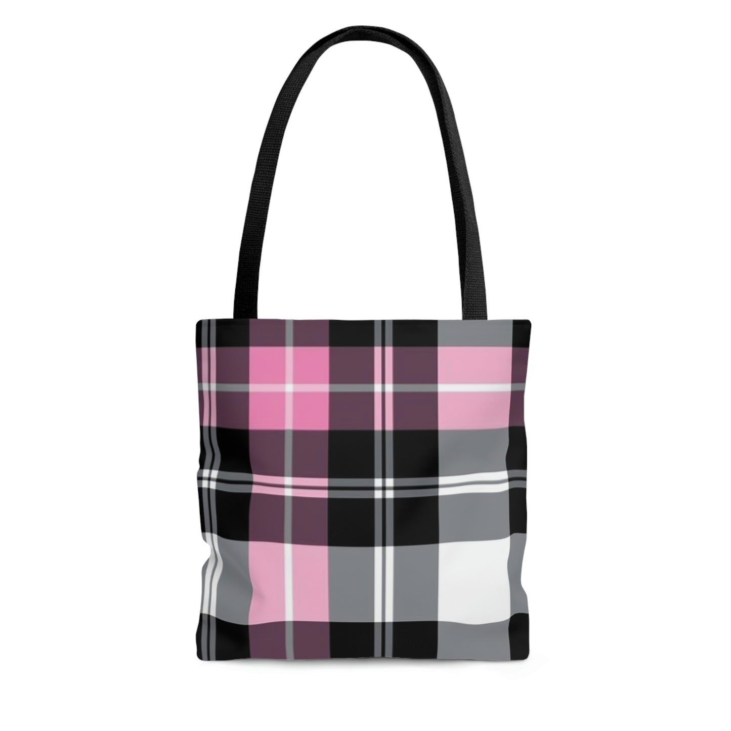 Pink Plaid Tote Bag