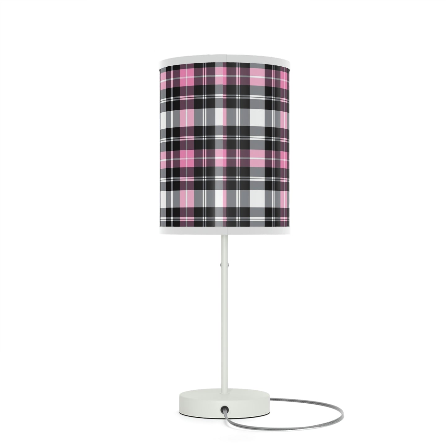 Pink Plaid Lamp