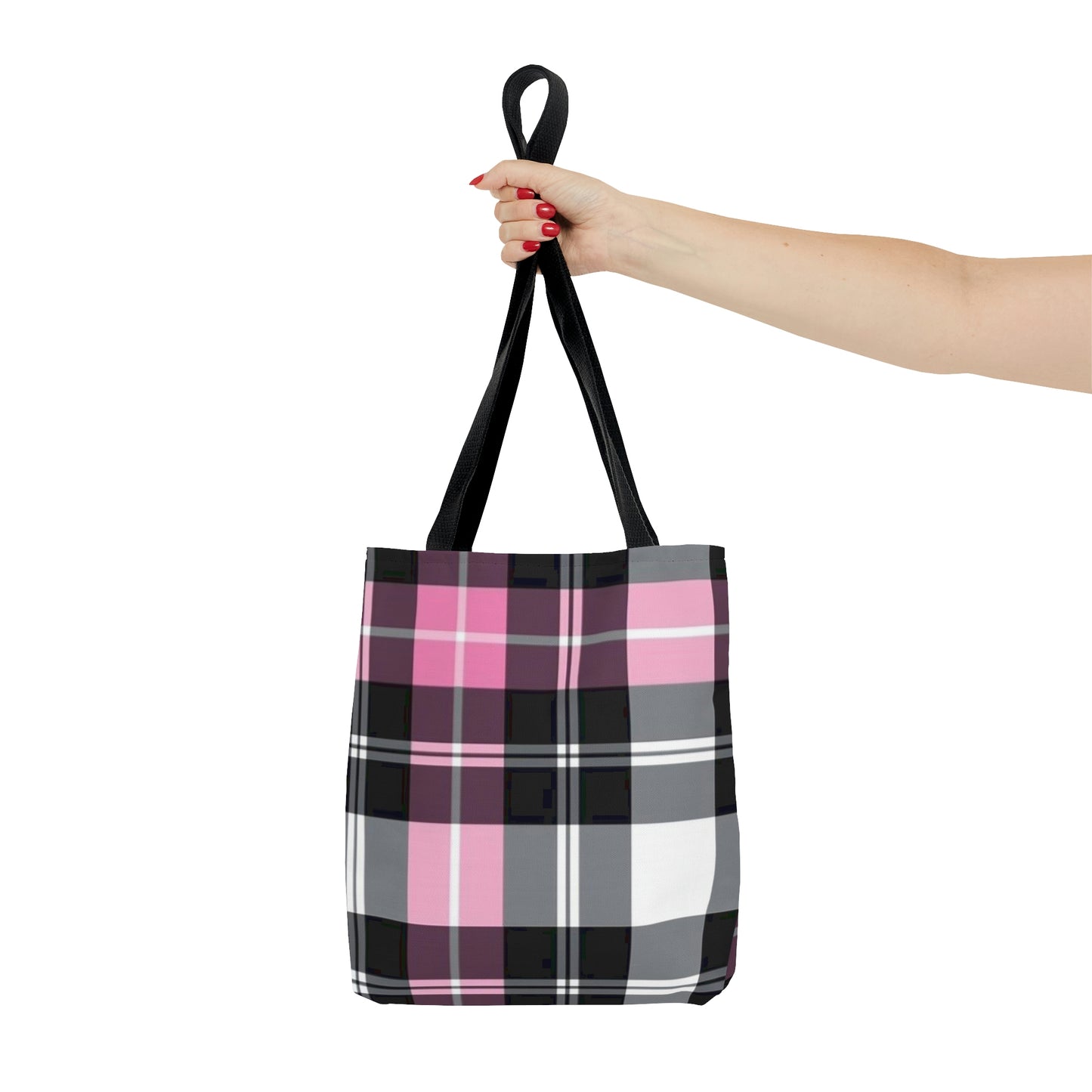 Pink Plaid Tote Bag