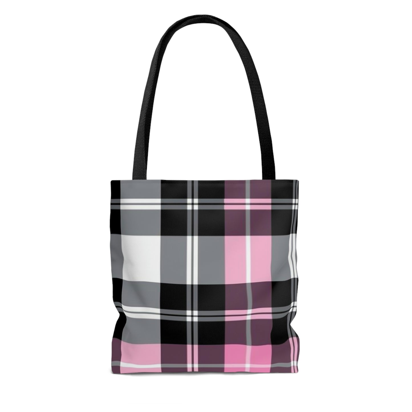 Pink Plaid Tote Bag