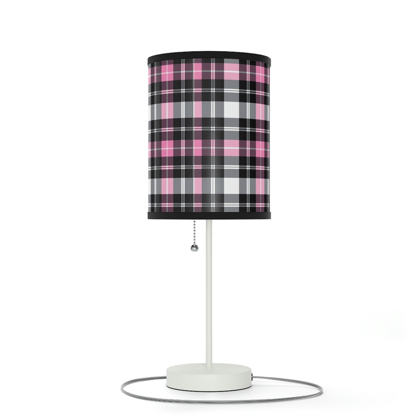 Pink Plaid Lamp