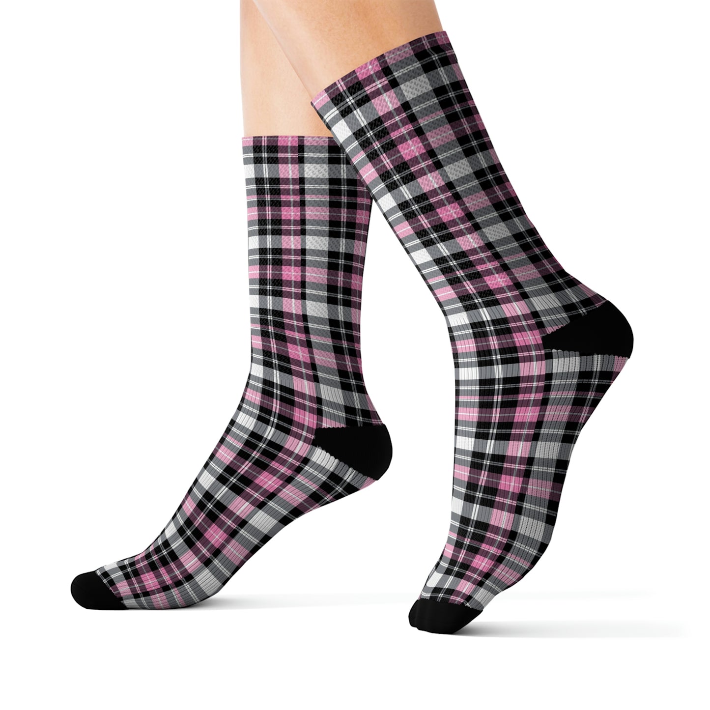 Pink Plaid Socks