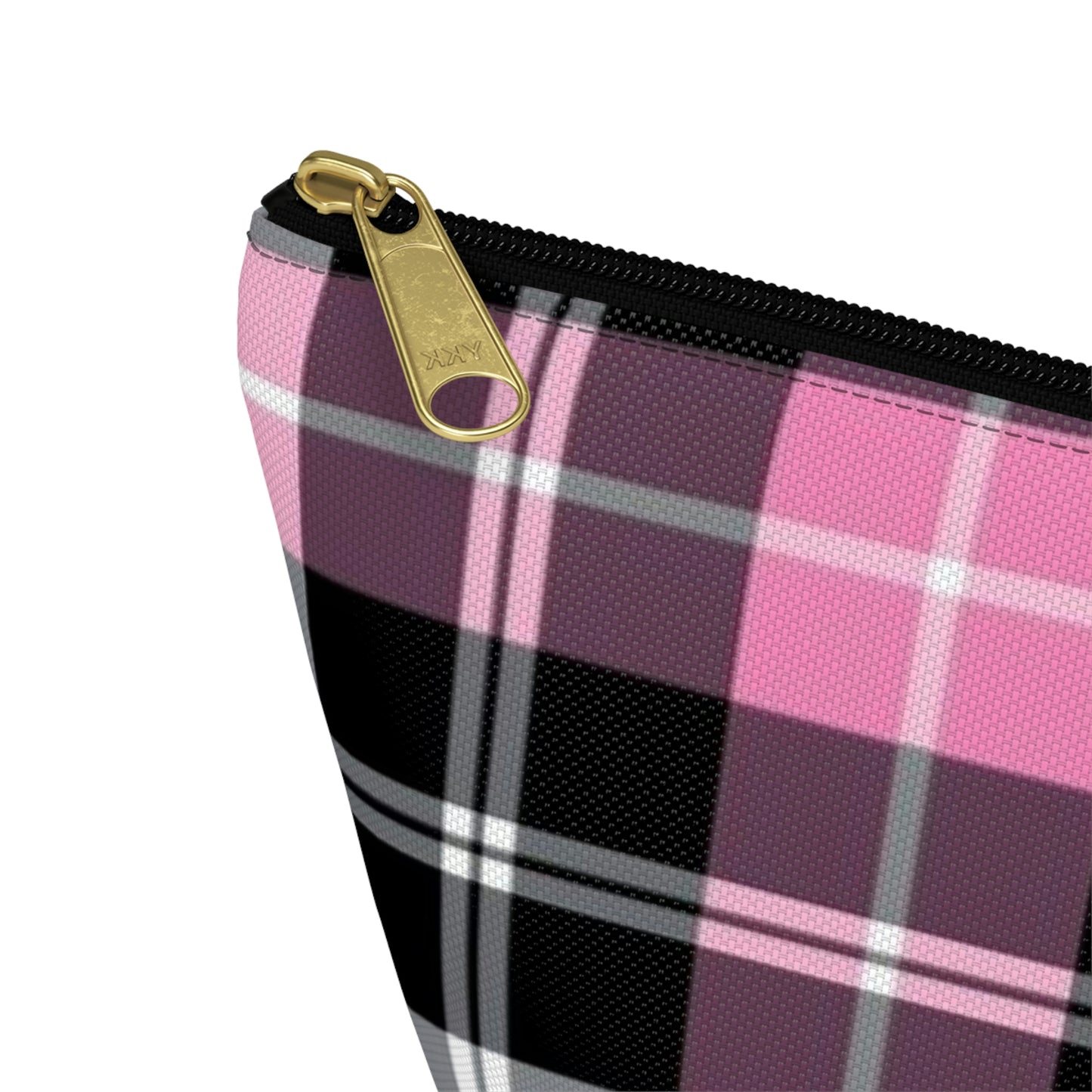 Pink Plaid Accessory Pouch