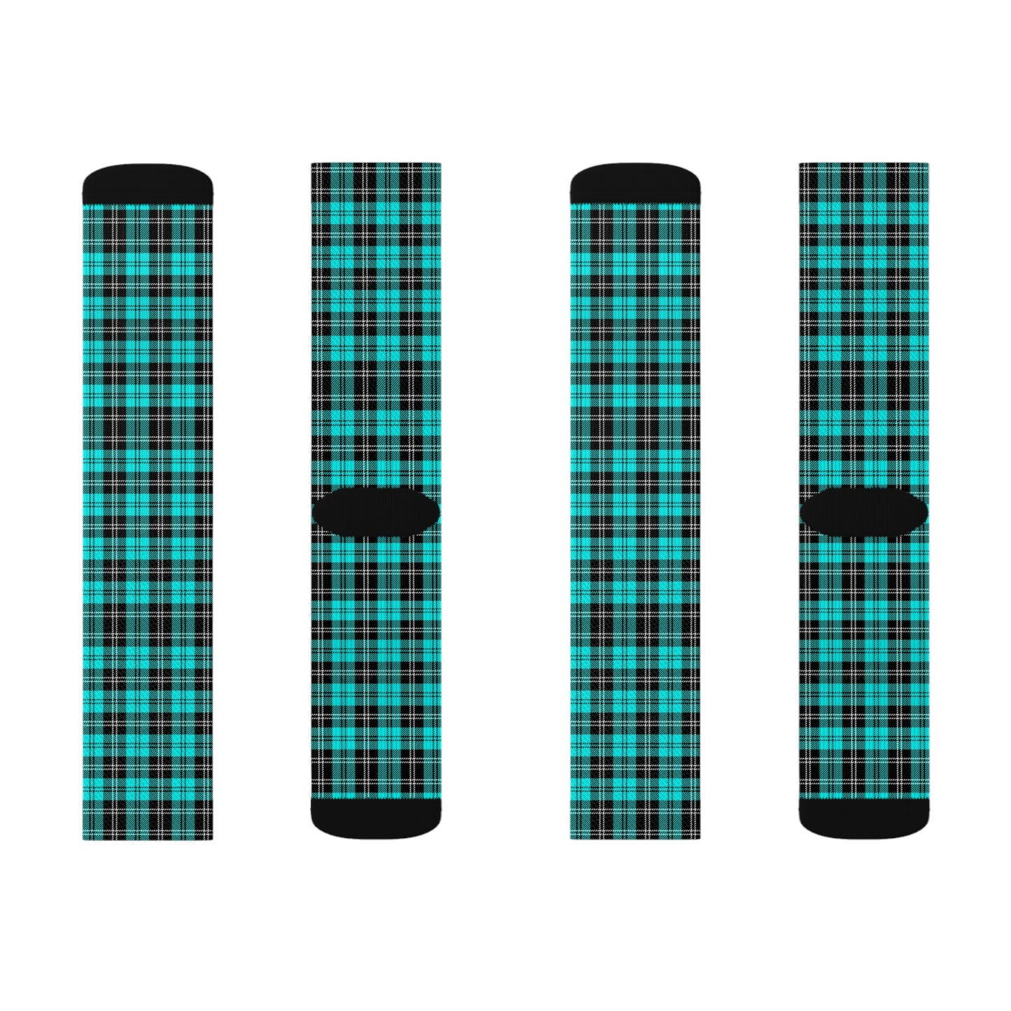 Aqua Plaid Socks