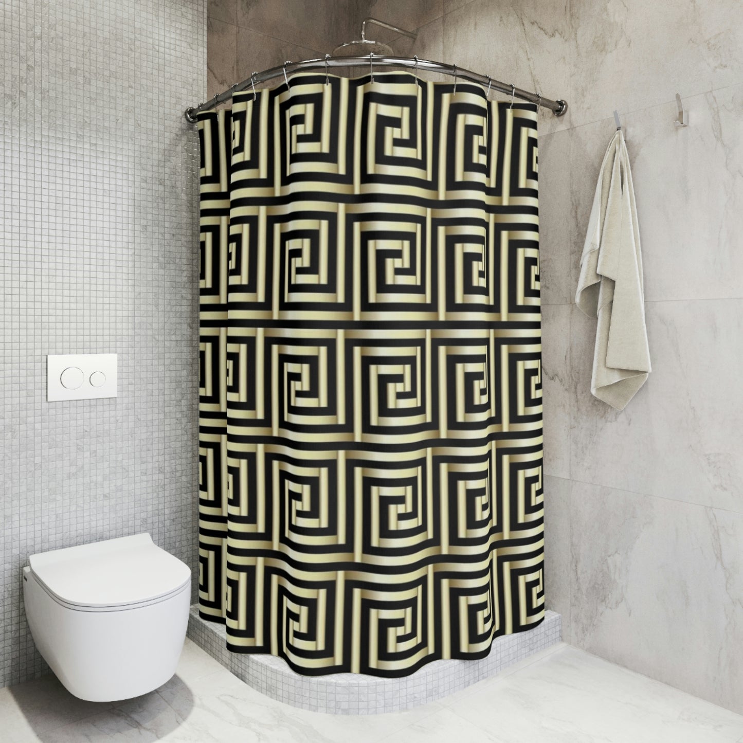 Greek Designer Shower Curtain