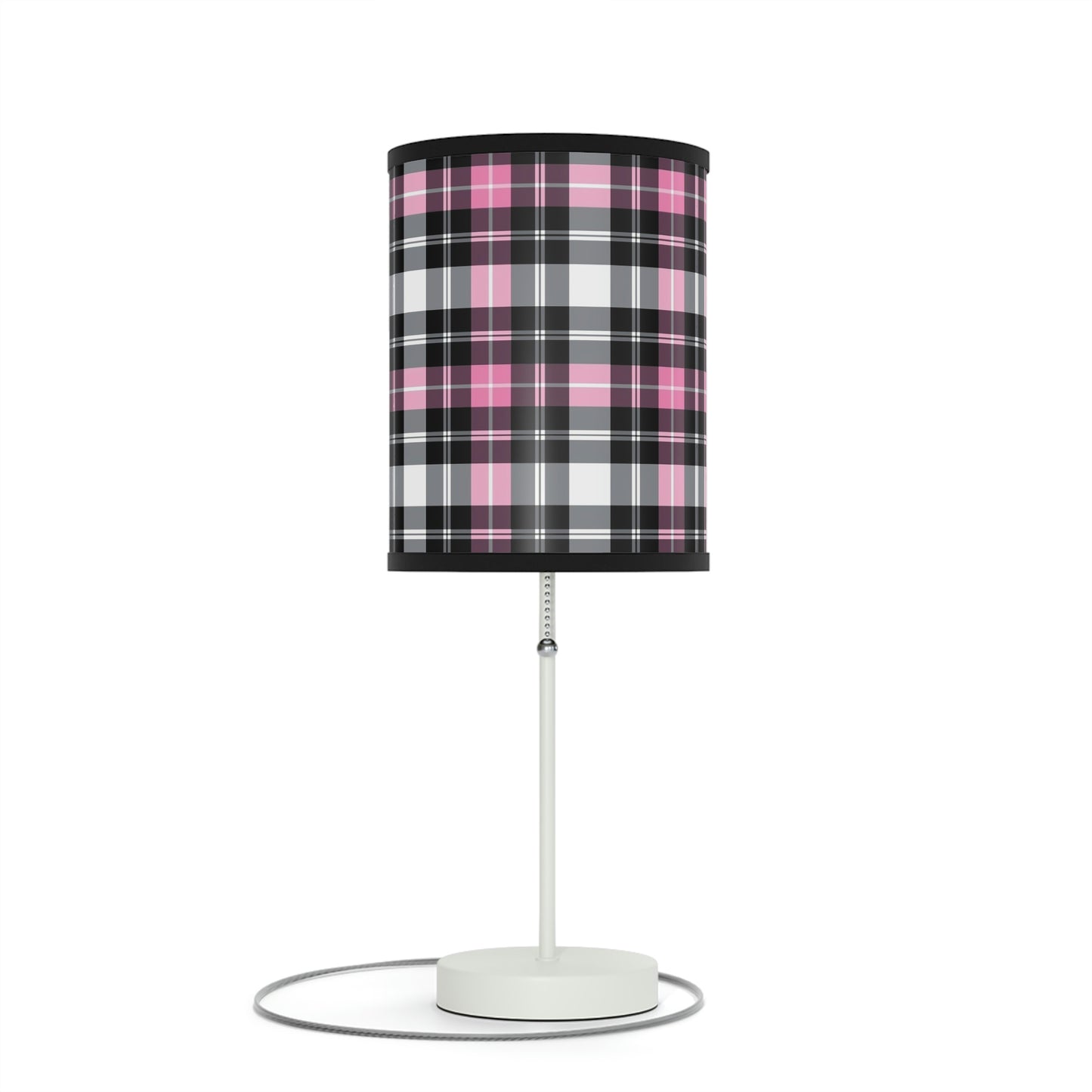 Pink Plaid Lamp