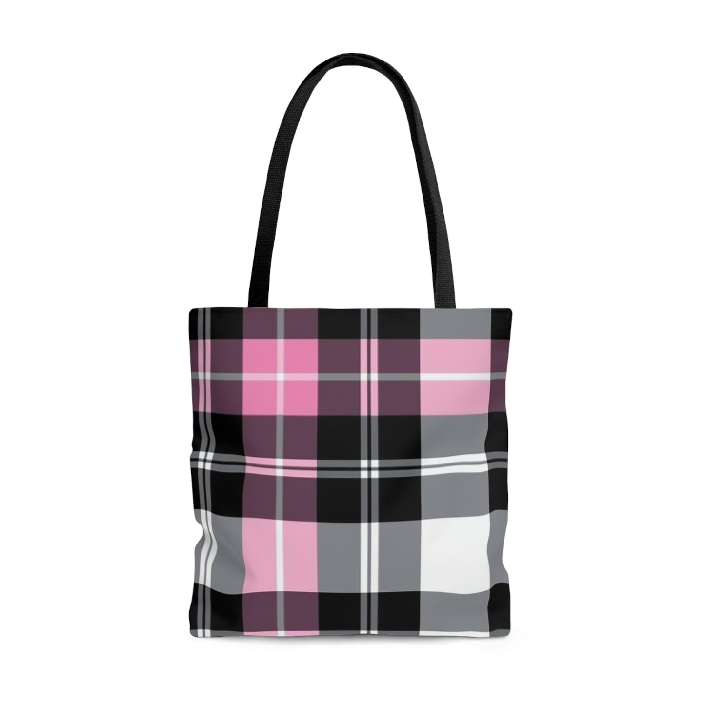 Pink Plaid Tote Bag