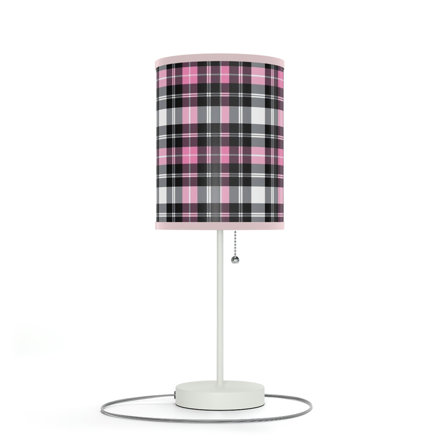 Pink Plaid Lamp