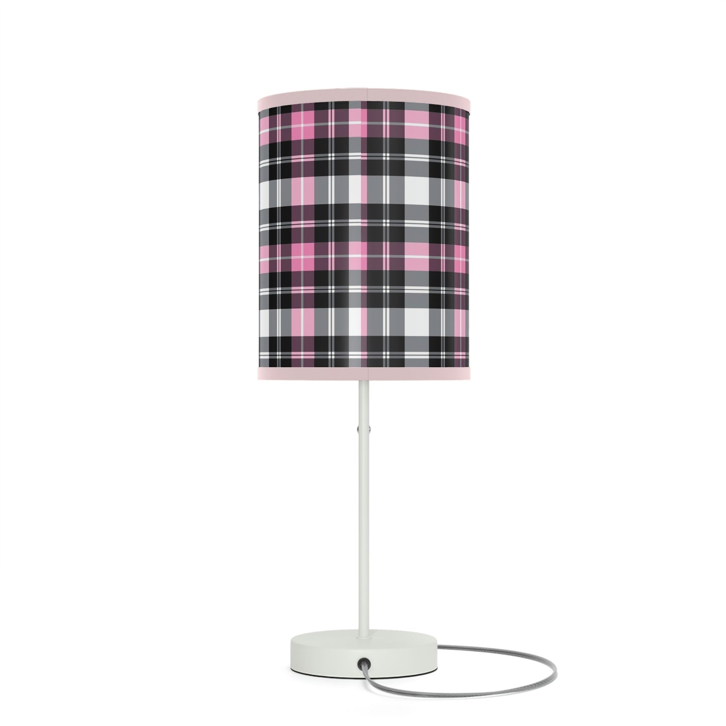 Pink Plaid Lamp