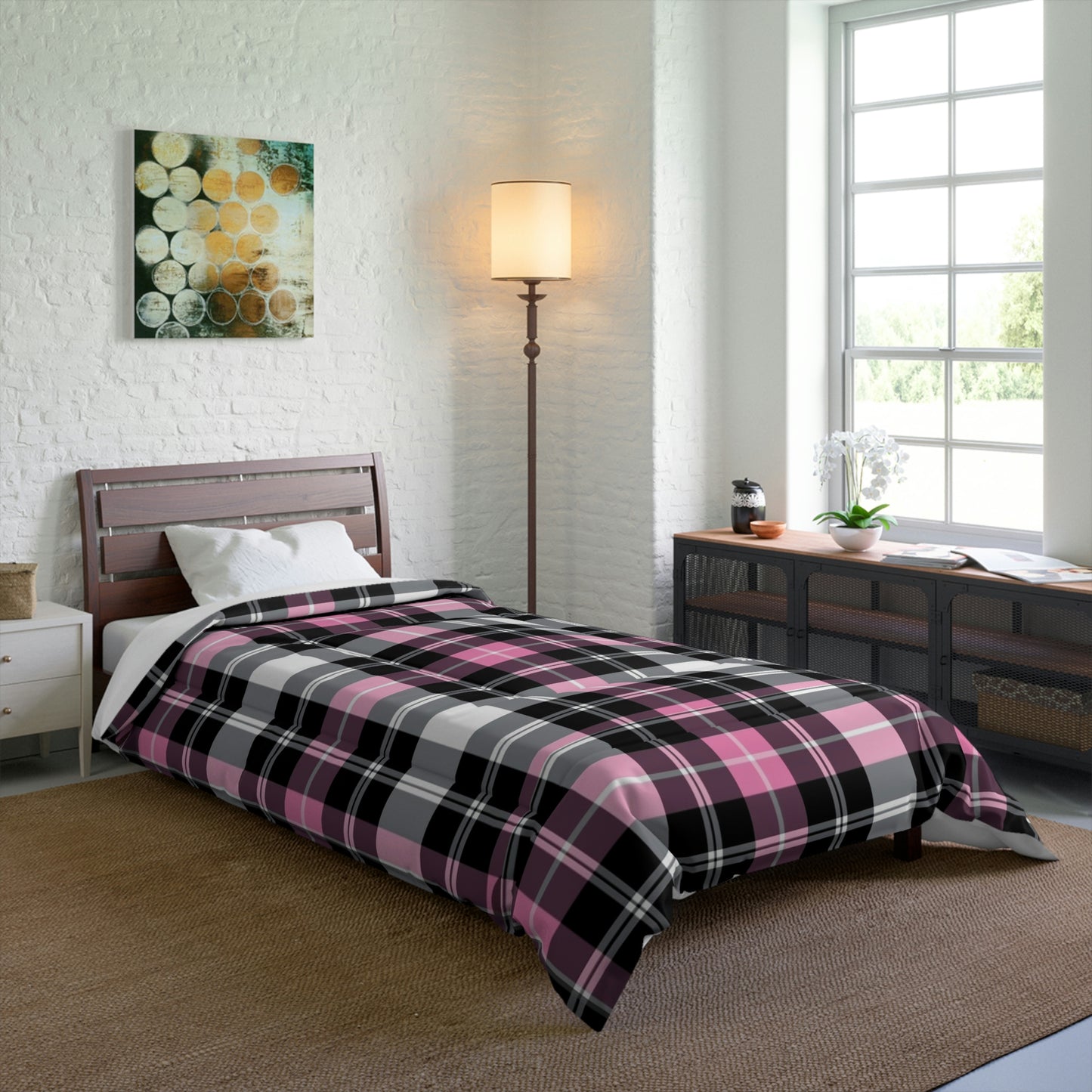 Pink Plaid Comforter