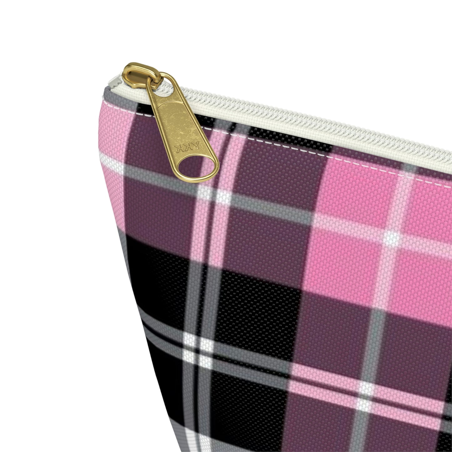 Pink Plaid Accessory Pouch