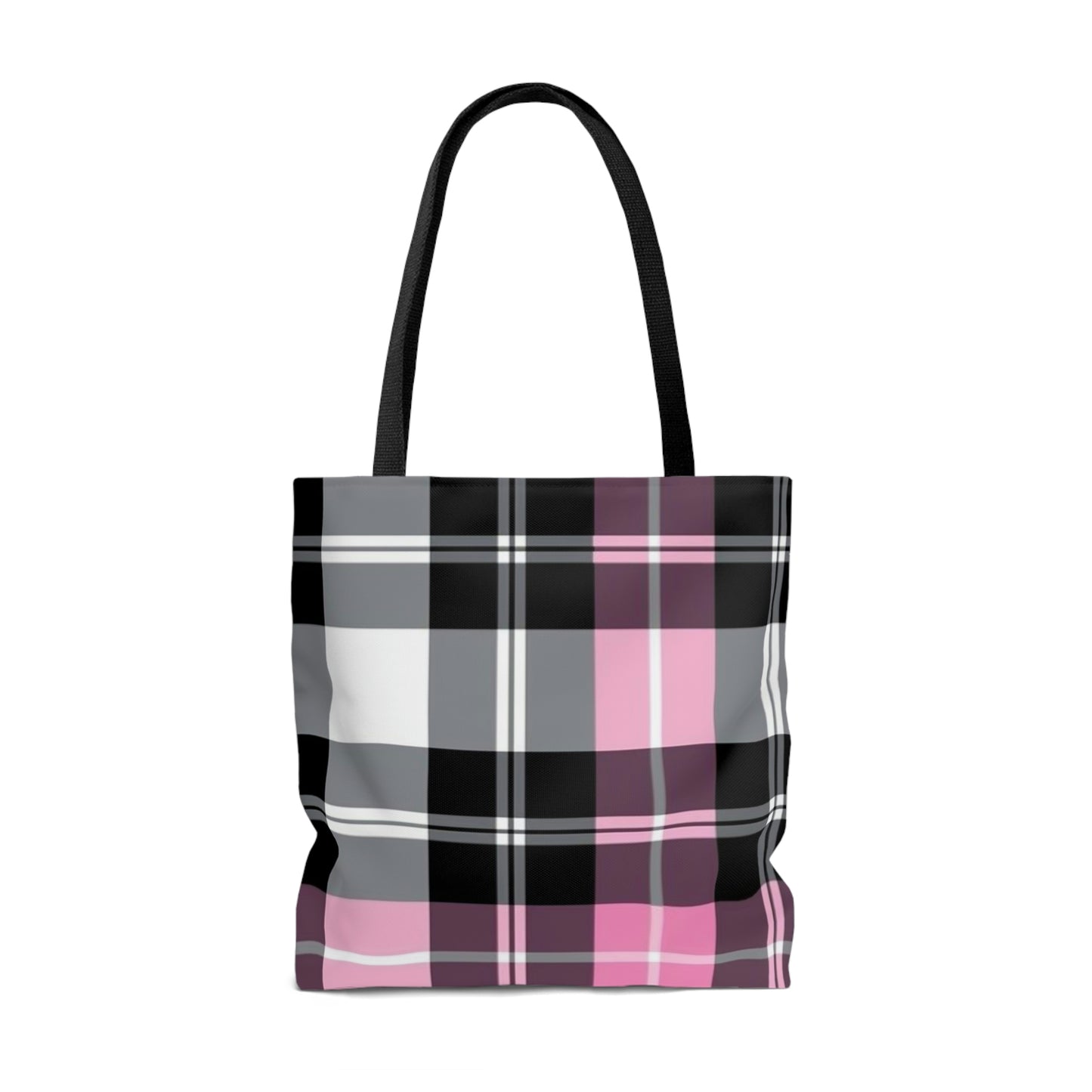 Pink Plaid Tote Bag