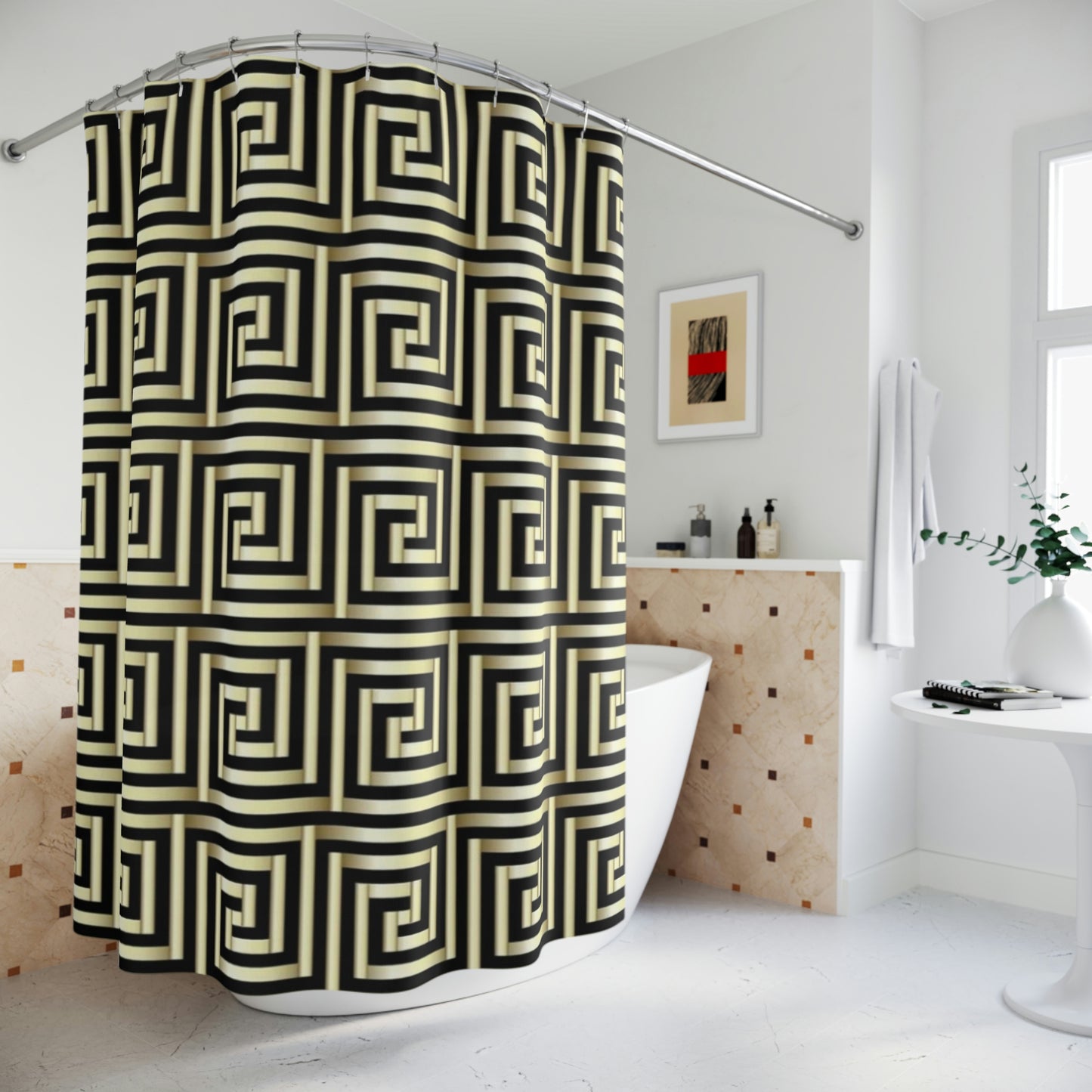 Greek Designer Shower Curtain