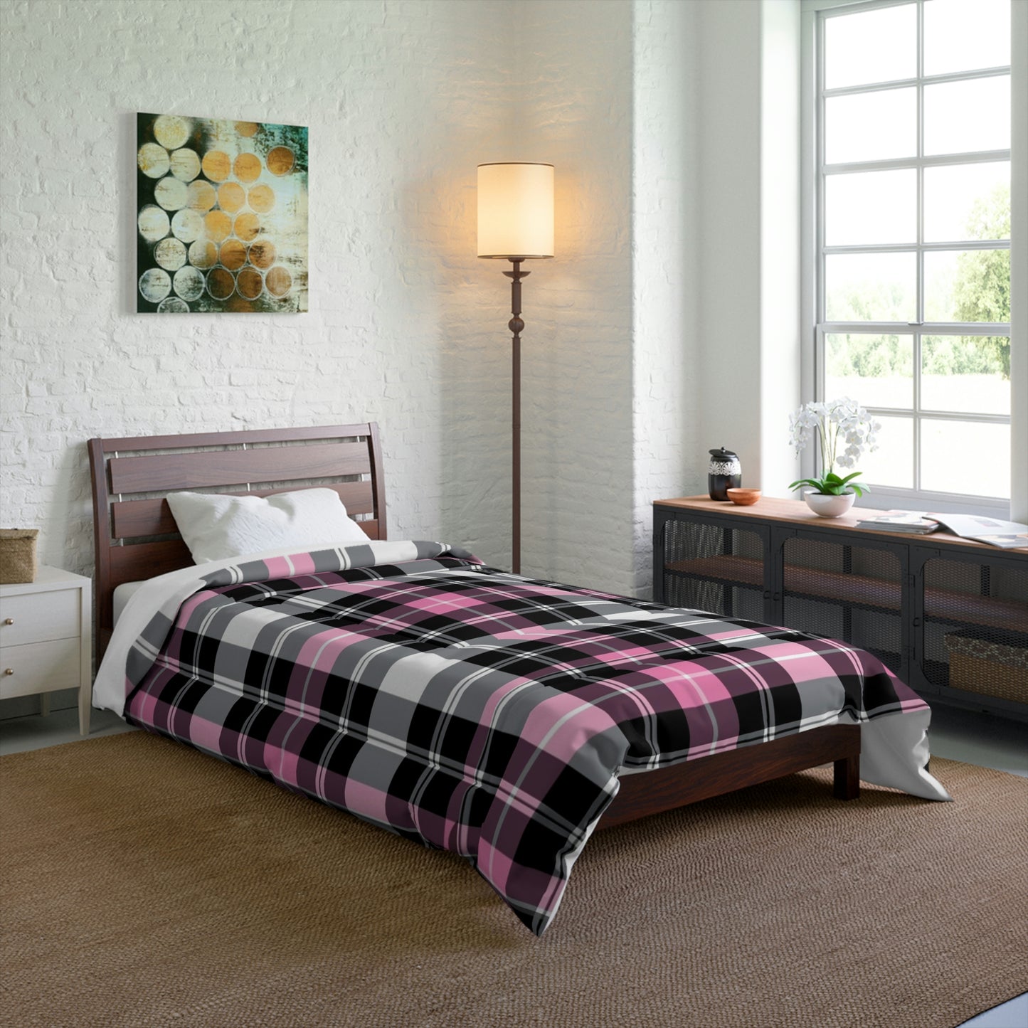 Pink Plaid Comforter