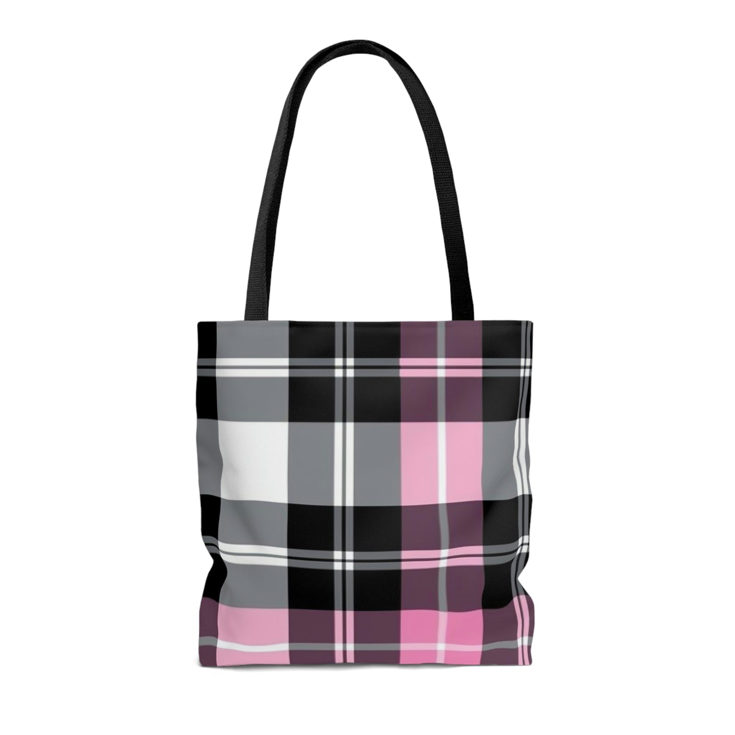 Pink Plaid Tote Bag